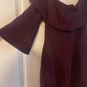 Babaton (Aritzia) Eggplant Off-The-Shoulder Dress